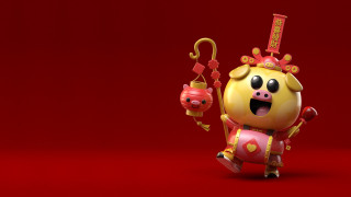 Yellow red character lantern red - chen chi free wallpaper