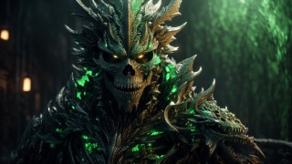 Demonic creature glowing eyes green - a demonic looking creature free wallpaper for desktop
