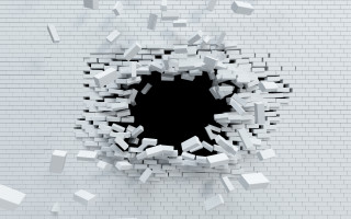 White brick hole black deep - a white brick wall free wallpaper