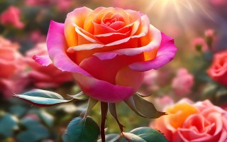 Pink rose yellow center flower - the leaf free wallpaper