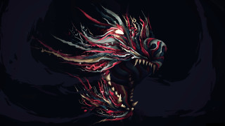 Demonic dragon face glow android - face and mouth free wallpaper