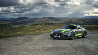 Mountain road car cloudy sky 2 - art green free wallpaper for desktop
