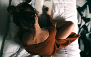 Woman bed book coffee blurry - brigette barrager free wallpaper