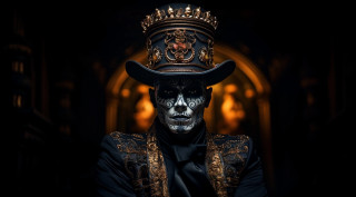 Skull facepaint man black top - dirk crabeth free wallpaper