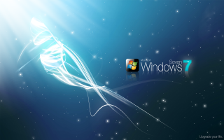 Blue white swirl windows7 star - sky behind free wallpaper