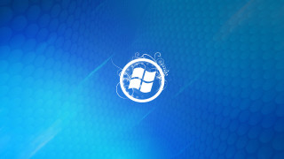 Blue background white logo honeycomb - a white circle free wallpaper