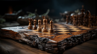 Chess wood 3d render city - a piece of wood free wallpaper