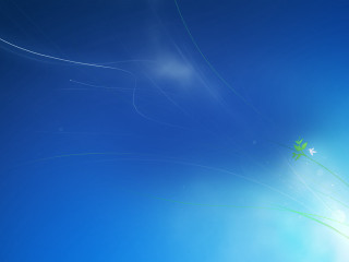 Blue sky green star minimalist - free neon wallpaper for desktop