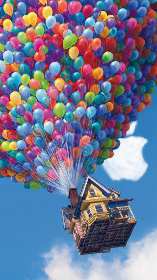 Floating house balloons in the 5 - a house free wallpaper for mobile