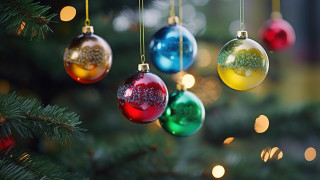 Christmas tree ornaments lights blurry - ornament free wallpaper
