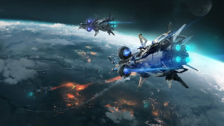 Flying people space station outer - the air next free wallpaper