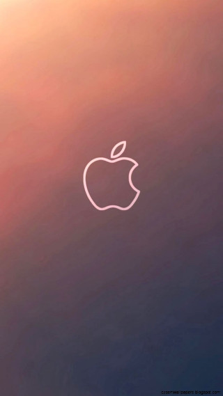Apple logo wall blurry sunset - free technology wallpaper for mobile