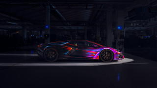 Neon car cyberpunk scifi urban - a neon light free wallpaper