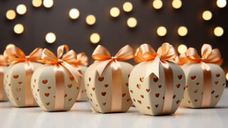 Small boxes bows christmas bokeh - bow free wallpaper
