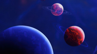 Planets sky moon space art - a group of planets free wallpaper for desktop