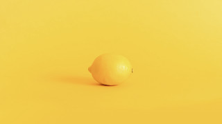 Lemon yellow background minimalist moon - the right side of the image free wallpaper