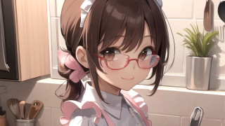 Girl glasses pinkbow kitchen kawaii - the counter free wallpaper