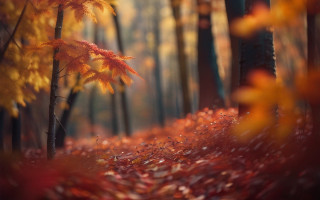 Autumn forest leaves blurry fire - filip hodas free wallpaper