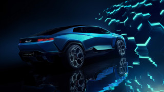 Blue sports car futuristic neon - cgstudio free wallpaper