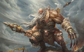 Man demon sword armor mountain - his arm free wallpaper for desktop