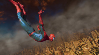 Man spider suit flying city - a man in a spider suit free wallpaper
