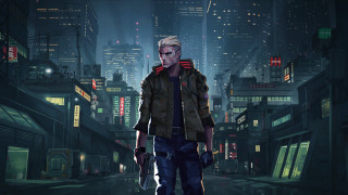 Cyberpunk man night cityscape gun - cyberpunk city free wallpaper for desktop
