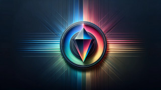Colorful diamond logo black background - the center free wallpaper