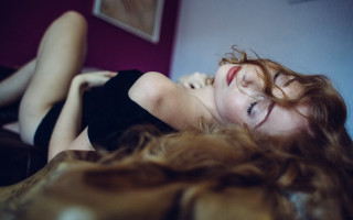 Woman lying blurry flowing hair - flowing hair free wallpaper for desktop