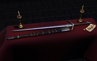 Sword sheath candle red cloth - a sword and a sword free wallpaper