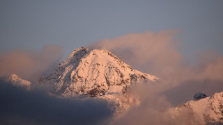 Snow covered mountain clouds blue - a few cloud free wallpaper for desktop