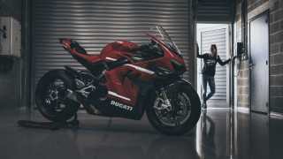 Woman motorcycle garage panfuturism puzzle - a door free wallpaper