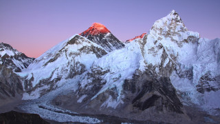 Mountain range red peak sunset - a pink sky in the background free wallpaper