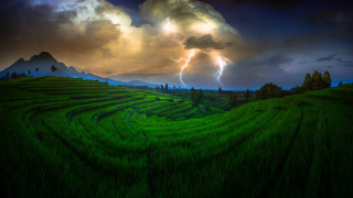 Stormy mountain landscape green field - a green field free wallpaper for desktop