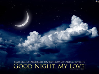 Night sky crescent stars quote - a crescent free wallpaper
