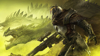 Man suit gun dragon demon - mars ravelo and greg rutkowski free wallpaper