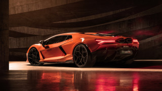 Orange sports car dark room 14 - nice looking orange sports car free wallpaper