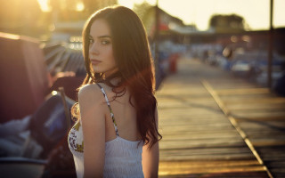 Eszter mattioni anamorphic bokeh photorealistic - a sidewalk next free wallpaper for desktop