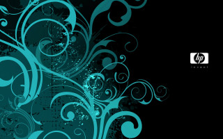 Blue black background swirls dots 2 - edge free wallpaper
