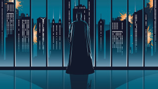 Batman city skyline night starry - a bat free wallpaper