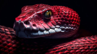 Red snake yellow eye black - a black background photo free wallpaper for desktop