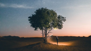 Desert night starry sky mountain - sky in the background free wallpaper