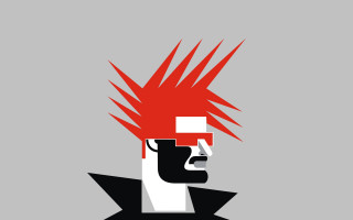 Mohawk redhair blackwhitejacket redtie punk - punk art free wallpaper