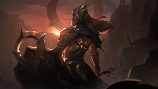 Woman cave sword glowing demon - light behind her free wallpaper