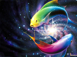 Colorful fish galaxy water stars - barclay shaw free wallpaper