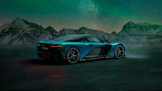 Blue sports car mountain green - a blue sports car free wallpaper