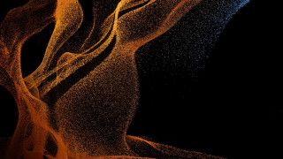 Black background swirls planet moon - volumetric lighting free wallpaper for desktop