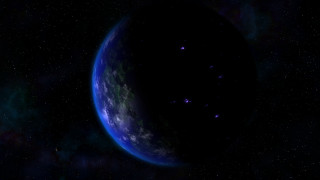 Blue planet stars space art - a blue planet free wallpaper