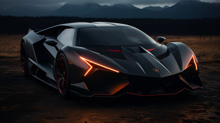 Black sports car red lights 3 - a black sports car free wallpaper for desktop