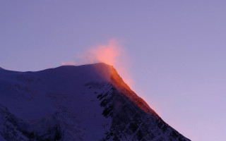 Mountain smoke cloud sunset volumetric - a cloud of smoke free wallpaper