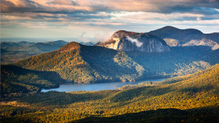 Mountain lake clouds sky range 2 - a lake below free wallpaper